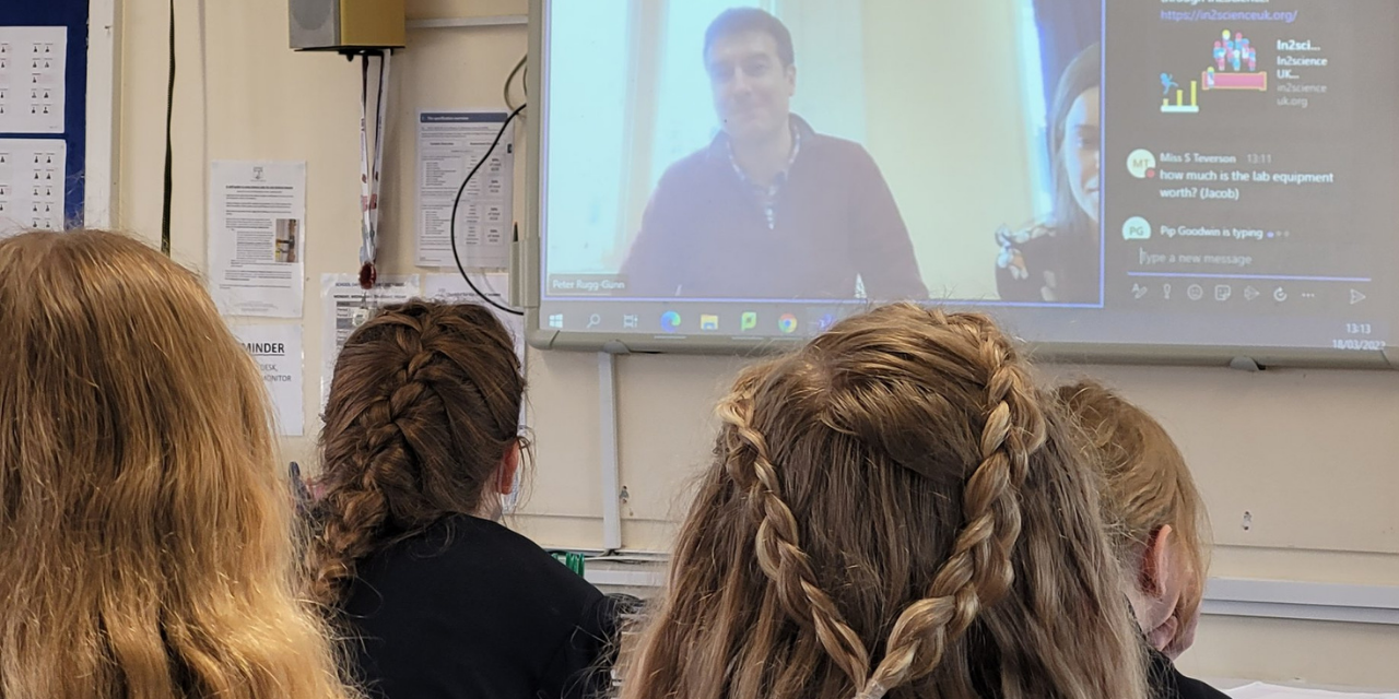 Peter Rugg-Gunn giving a talk to school students via Zoom