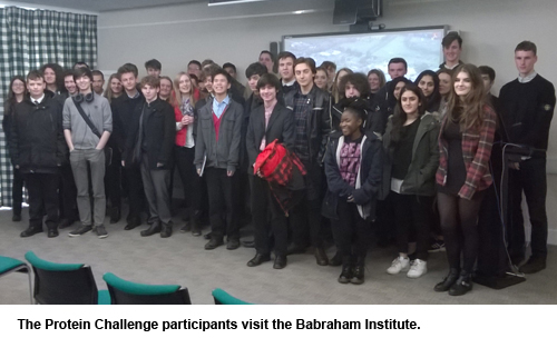 The Protein Challenge participants visit the Babraham Institute.